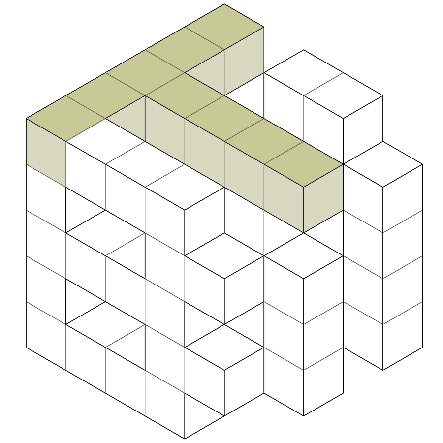 Axonometric, letter T